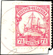 UTETE (DOA) 27 7 14, Zart Auf Briefstück 7½ Heller Kaiseryacht Mit Wz., ARGE 400,-, Katalog: 32... - Afrique Orientale