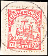 MKALAMA 17.9 15, Kriegsdatum Klar Und Zentrisch Auf Briefstück 7½ Heller Kaiseryacht, Katalog: 32... - Afrique Orientale