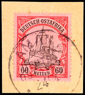 2½  Bis 60 Heller Ohne Wasserzeichen, 8 Werte Komplett Je Auf Briefstück, Ideal Zentrisch Und Klar... - Afrique Orientale