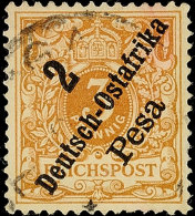 2 P Auf 3 Pf Hellockerbraun Tadellos Gestempelt, Mi. 55.-, Katalog: 6b O2 P On 3 Pf Pale Ochre-brown Neat... - Afrique Orientale