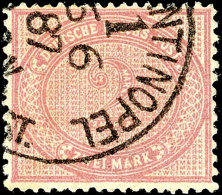 2 Mark Ziffer In C-Farbe Tadellos Mit Glasklarem Stempel (CONSTA)NTINOPEL 1  6 6 87", Gepr. Bothe BPP, Mi. 500,-,... - Turquie (bureaux)