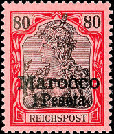 Amtlich Nicht Ausgegeben: 80 Pfg Germania Mit Aufdruck In Type II, Tadellos Postfrisch, Gepr. Bothe BPP, Mi. 500.-,... - Maroc (bureaux)