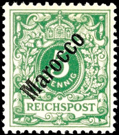 5 Pf. Unverausgabte Tadellos Postfrisch, Mi. 400.-, Katalog: II **5 Pf. Not Issued In Perfect Condition Mint... - Maroc (bureaux)