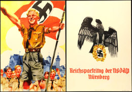 1935, Schmucktelegramm  C187 Lx12 Hitler Jugend, Innen Mit Text Und Zusatzblatt Vom Reichsparteitag-Parteitag Der... - Autres & Non Classés