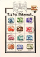 1944, T.d. Wehrmacht, DIN A4 WHW-Gedenkblatt Mit Pass. MiNr.873-885 U. Jeder Wert Zentrisch Mit SST Berlin 03.10.44... - Autres & Non Classés