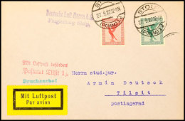 1927, 5 Briefe/Karten Mit Flugleitungsstempel, Dabei STOLP (Mi. B57-01), COTTBUS (Mi. B39-03), KÖLN (Mi.... - Autres & Non Classés