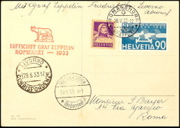 Schweiz: 1933, Italienfahrt, Abwurf Livorno Mit Ankunftsstempel, Karte Aus ROMANSHORN 28.V.33, Adressiert Nach Rom,... - Autres & Non Classés