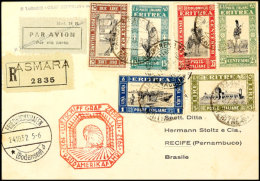 Eritrea: 1932, 9. Südamerikafahrt, Auflieferung Friedrichshafen Bis Ricife, R-Karte Aus ASMARA 27.9. Mit... - Autres & Non Classés