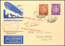 Jugoslawien: 1932, 8. Südamerikafahrt, Anschlussflug Berlin Bis Rio De Janerio, Vordruckkarte Aus BEORGRAD... - Autres & Non Classés