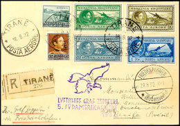 Albanien: 1932, 5. Südamerikafahrt, Auflieferung Friedrichshafen Bis Recife, R-Karte Aus TIRANE 18.8. Mit U.... - Autres & Non Classés