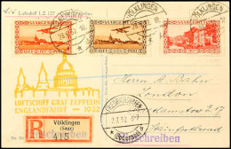 Saarland: 1932, Englandfahrt, R-Karte Mit U. A. Flugpostmarke 5 Fr. Aus VÖLKLINGEN 28.6.32 Via... - Autres & Non Classés
