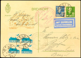 Norwegen: 1932, 3. Südamarikafahrt Mit Auflieferung Berlin Nach Recife, Ganzsachenkarte Mit Zufrankatur Aus... - Autres & Non Classés