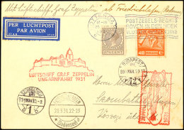Niederlande: 1931, Landungsfahrt Nach Ungarn, Karte Aus ROTTERDAM 25.III Mit Allen Stempeln, Vorderseitig Mit Zwei... - Autres & Non Classés