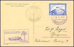 1931, 2. Südamerikafahrt, Bordpost Vom 19.9. Mit Abwurf S.Vicente, Karte Mit 2 M. Zeppelin, Pracht, Katalog:... - Autres & Non Classés