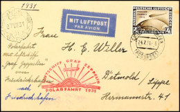 1931, Polarfahrt, Auflieferung Friedrichshafen Bis Malygin, Brief Mit 4 M. Sondermarke, Adressiert Nach... - Autres & Non Classés