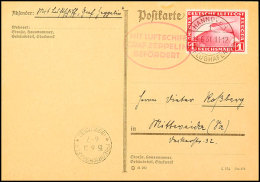 1931, Fahrt Nach Hannover, Auflieferung Hannover, Karte Mit 1 M. Zeppelin Und Vorderseitigem Ankunftsstempel... - Autres & Non Classés