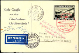 1931, Fahrt Nach Lausanne, Vordruck-Ansichtskarte "Fahrt über Liechtenstein" Mit Sondermarke 1 Fr. Ab VADUZ... - Autres & Non Classés