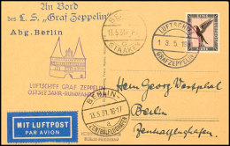 1931, Ostseejahr-Rundfahrt, Bordpost Berlin-Rundfahrt, Karte Mit 1 M. Adler Mit Bordpoststempel Vom 13.5. Und... - Autres & Non Classés