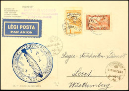 1931, Landungsfahrt Nach Ungarn, Ungarische Post, Abwurf Dobrescen Mit Ankunftsstempel, Karte Mit Sondermarke 1 P.,... - Autres & Non Classés