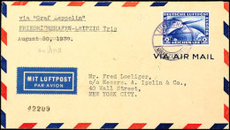 1930, Fahrt Nach Leipzig, Bordpost Vom 5.10. Nach Leipzig, Brief Mit 2 M. SAF Mit Ankunftsstempel, Adressiert In... - Autres & Non Classés