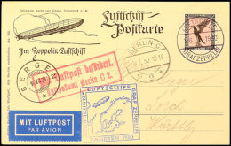 1930, Nordlandfahrt, Bordpost Vom 16.7 Mit Abwurf Bergen, Vordruckkarte Mit 1 M. Adler Nach Deutschland, Alle... - Autres & Non Classés