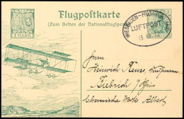 50 Pfg U. 1 Mk Sonderflugpostkarten Zugunsten Der National-Flugspende 1912, Je Klar Gestempelt "WIESBADEN-FRANKFURT... - Autres & Non Classés