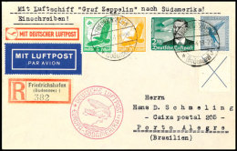 20 Pfg + X,  Flug 1930, Senkrecht, Mit Flug 1934. 2 RM, 5 Und 80 Pf. (Nr. 538,529, 536 Je X) Auf R-Zeppelinbrief... - Autres & Non Classés