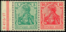 5/10 Pf. Germania-Zusammendruck Vom Linken Rand Mit HAN "H4215.17", Tadellos Ungebraucht, Katalog: W7IIaa *5 /... - Autres & Non Classés