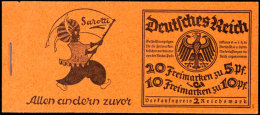 Rheinlandmarken 1925, Markenheftchen ONr. 1, Postfrisch, 1 H-Blatt Nr. 39 Komplett, Es Fehlen 6 Marken 5 Pf Und Die... - Carnets