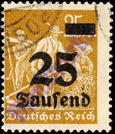 25 Tausend Auf 25 Mark Mit Aufdruck "Regierung" Von Rostock, Tadellos Gestempelt, Gepr. Infla Berlin / Peschl, Mi.... - Autres & Non Classés