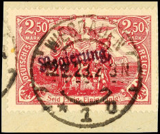 2,50 Mk Braunlila, Violettschwarzer Aufdruck "Regierung" In Type I, Mit Vollem Stempel "WIESBADEN 1 U 12.2.23" Auf... - Autres & Non Classés