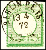 1/3 Groschen Graugrün, Luxusstück Mit Zentrisch Klarer Entwertung "BERLIN P. E. 15 13.4.72" Auf... - Autres & Non Classés