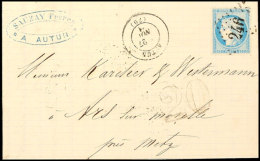 1871, Frankreich 25 C. Ceres Mit GC "246" Auf Komplettem Faltbrief Aus AUTUN 27.NOV.71" Via Metz Mit Dt.... - Autres & Non Classés
