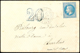 1871, 20 C. Napoléon Mit Undeutlichem Stempel Auf Kleinformatigem Umschlag Aus PARIS 17.FEBR.71 Mit Blauem... - Autres & Non Classés