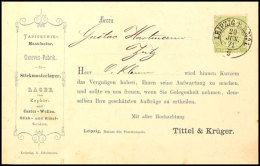 1/3 Gr. Grün Als Einzelfrankatur Mit Entwertung "LEIPZIG P. E. No. 1" Auf Vertreterkarte, Gute Erhaltung,... - Autres & Non Classés