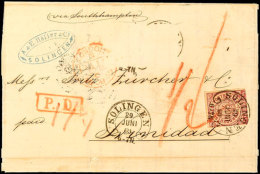 1/4 Gr. Durchstochen Mit Hufeisenstempel "SOLINGEN 29.JUNI.69" (Spalink 34-2) Auf Komplettem Auslandsfaltbrief Mit... - Autres & Non Classés