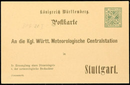 5 Pf. Grün, Ungebrauchte Ganzsachenkarte "An Die Meteorolog. Centralstation, Stuttgart", Tadellos, Katalog:... - Autres & Non Classés