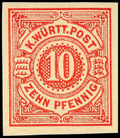 10 Pfg. Ziffer Rot, Ungezähnter Probedruck, Postfrisch, Mi. 100,-, Katalog: 46bPUI **10 Pfg. Numeral Red,... - Autres & Non Classés