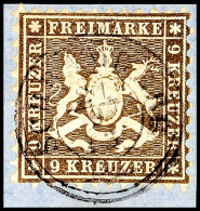 9 Kreuzer Schwarzbraun, Farbfrisches Kabinettstück, Gestempelt "SCHRAMBERG" Auf Briefstück, Gepr.... - Autres & Non Classés