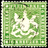 6 Kreuzer Grün, Dünnes Papier, Vollzähniges Und Farbfrisches Kabinettstück, Klar Gestempelt... - Autres & Non Classés