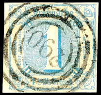 1 Sgr. Blau, Allseits Breitrandiges Kabinettstück (rechts Und Unten Mit Kleinen Teilen Der Nachbarn), Klar Und... - Autres & Non Classés