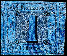 1 Sgr. Schwarz Auf Blau, Riesenrandig Links Und Rechts Mit Großen Teilen Der Nebenmarken, Blauer 4-Ring "292"... - Autres & Non Classés