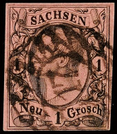 "17" - Glauchau, Klar Auf 1 Ngr. König Johann I. In Type II In B-Farbe, Gepr. Rismondo BPP, Katalog: 9IIb... - Saxe