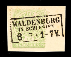 "WALDENBURG IN SCHLESIEN" - Ra3, Klar Und Zentrisch Auf Briefstück Mit NDP 1/3 Gr. Grün Gezähnt,... - Autres & Non Classés