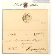 "STETTIN 6 7 (1860)" - Ra2, Auf Dienstbrief Nach Rügenwalde, Rücks. Dreieckiger Verschlusszettel Mit... - Autres & Non Classés