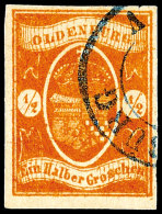 1/2 Groschen Hellrotbraun, Allseits Vollrandiges Und Farbfrisches Kabinettstück, Klar Gestempelt Mit K2... - Oldenbourg
