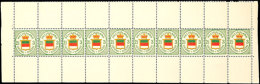 2 1/2 F / 3 Pf, Tadellos Postfrischer Kompletter Zehner-Streifen Des Berliner Neudrucks Von 1880 Mit Oberem Und... - Héligoland