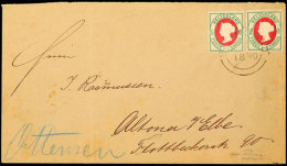 10 Pfg. Bläulichgrün/karmin, Zwei Stück Auf Portogerechtem Brief Von "HELGOLAND 25 JUL. 1890" Nach... - Héligoland