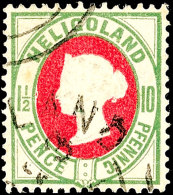 10 Pfg. Mittelgrün/lilakarmin, Rundstempel, Kabinett, Gepr. Lemberger Und Estelmann, Je BPP, Mi. 220,-,... - Héligoland