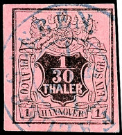 1/30 Th. Schwarz Auf Himbeerrot, Zentrisch K2 FALLERSLEBEN, Luxus, Gepr. Berger BPP, Mi. 65,-, Katalog: 3b O1 /... - Hanovre